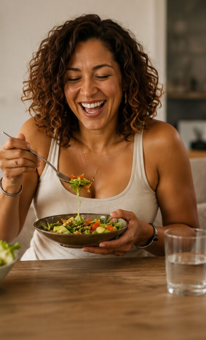 Woman enjoying a fresh meal